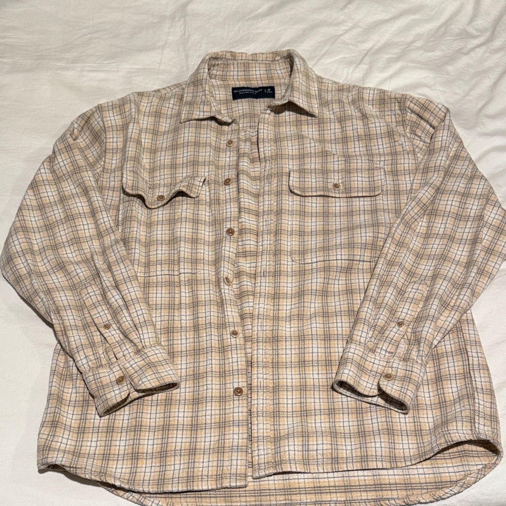 Abercrombie & Fitch Tan Plaid Flannel Shirt